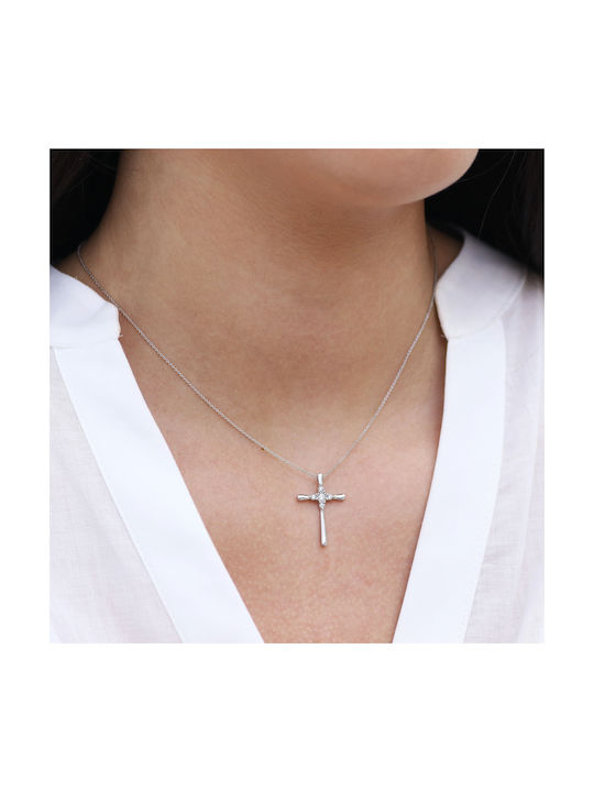 Women's White Gold Cross 14K with Chain