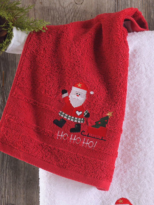 Rythmos Facecloth Christmas 50x90cm Red Weight 500gr/m²