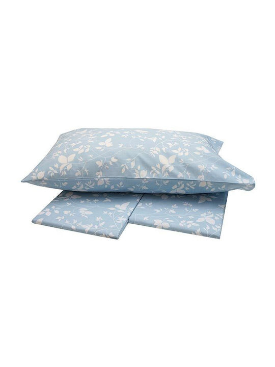 Sunshine Sheet Sets Single 160x250cm. Menta Printed Aqua 3pcs