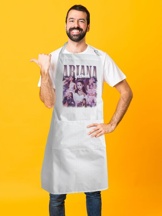 Koupakoupa Ariana Grande Αδιάβροχη Ποδιά Κουζίνας Λευκή KP_24877_apron-bbq-adult