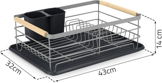 Massido Στραγγιστήρι Νεροχύτη Μεταλλικό Γκρι 43x32x14cm