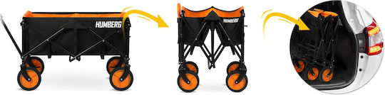 Foldable Garden Cart Metallic Four-wheel 100lt