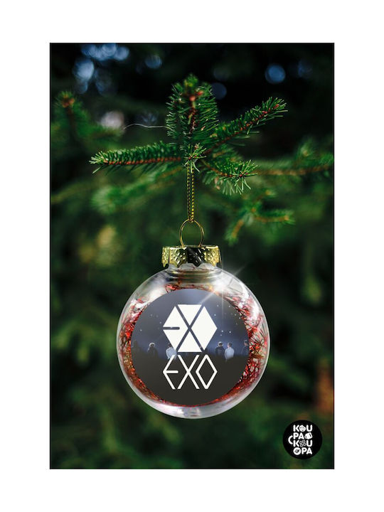 Exo Band Korea Weihnachtsbaum-Anhänger Transparent mit roter Füllung 8cm