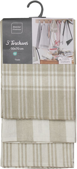Douceur d'Intérieur Handtuch in Beige Farbe 50x70cm 3Stück