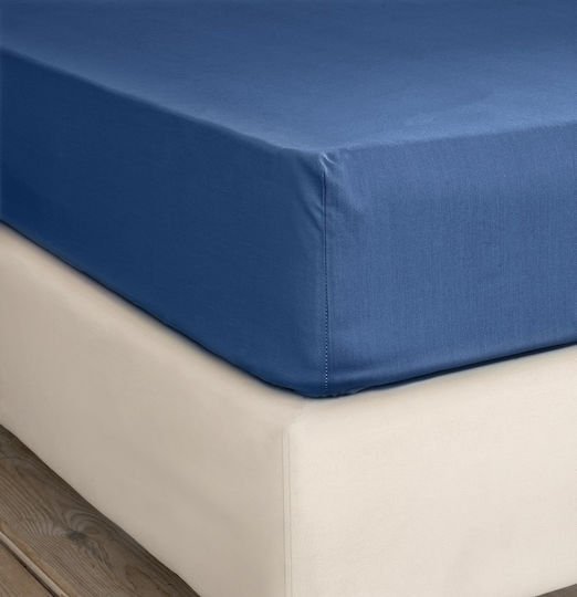 Nima Bettlaken Super-Doppel mit Gummiband 165x205+35cm. Unicolors Dark Denim