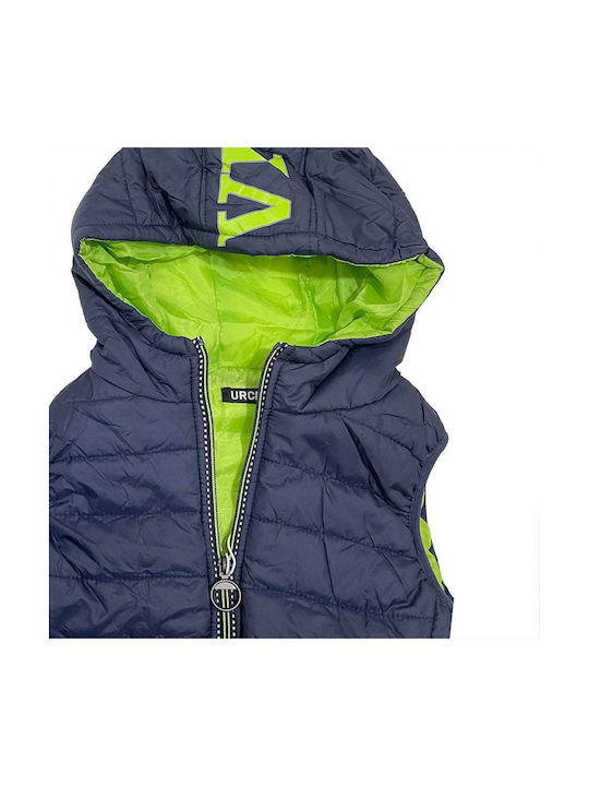 Ustyle Kids Coat Sleeveless with Hood Blue/green