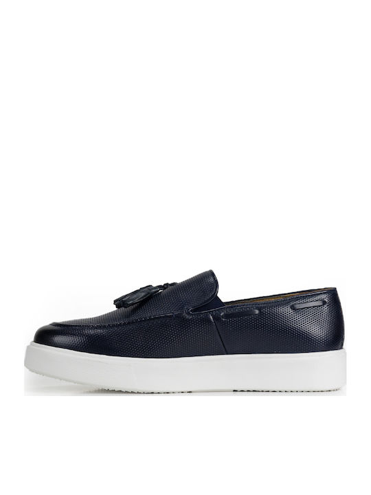 Men's Leather Moccasins Blue