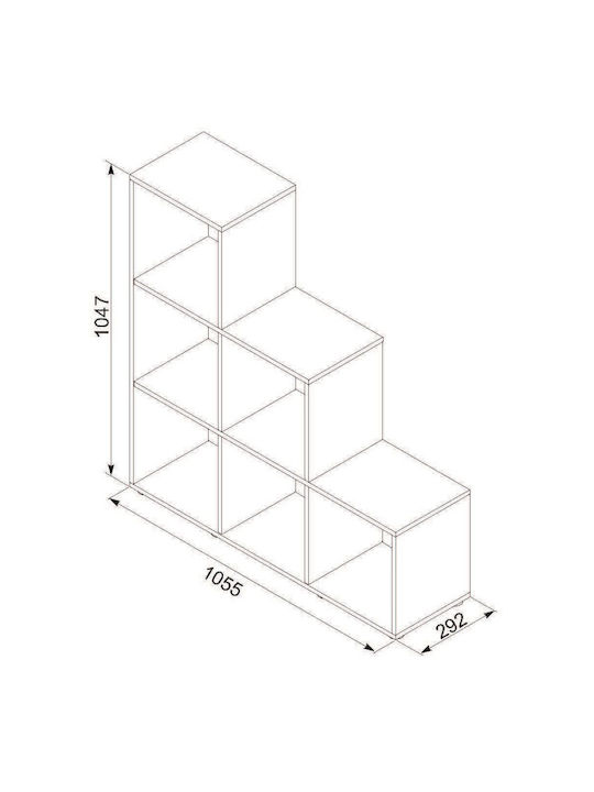 Bookcase Grace Sonoma 105x29x107cm