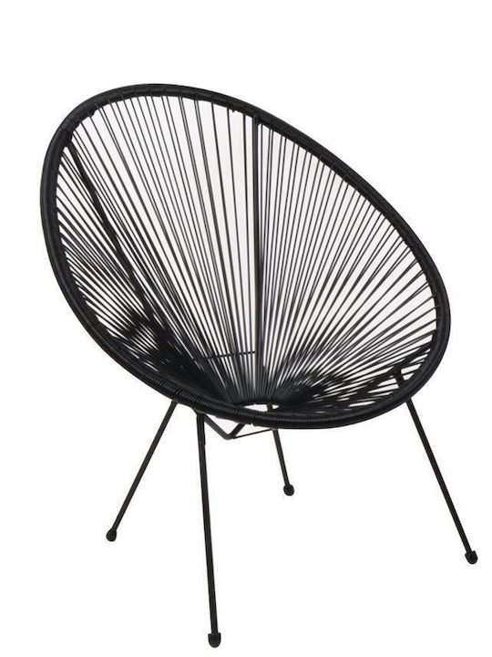 Acapulco Living Room Set for Small Outdoor Spaces 3pcs Black E245,2S