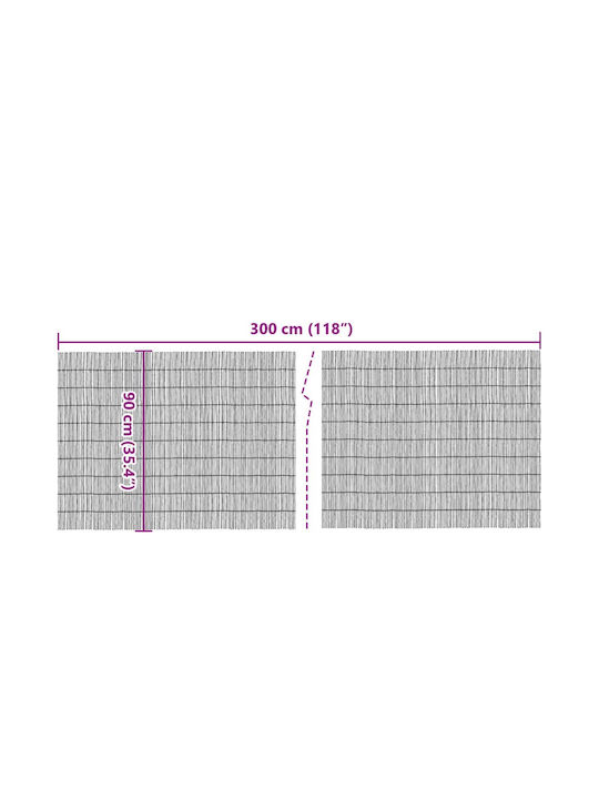 vidaXL Bamboo Fencing with Whole Reed Bamboo 90x300cm