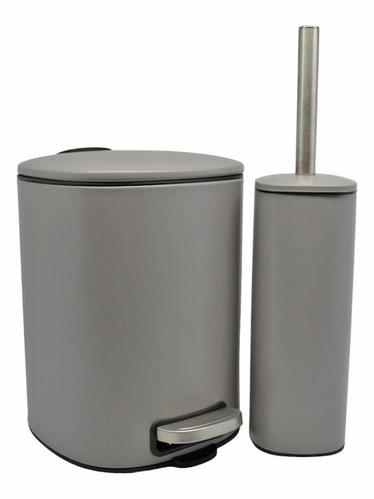 Ankor Inox Badezimmer Mülleimer Sanftes Schließen 5Es Gray