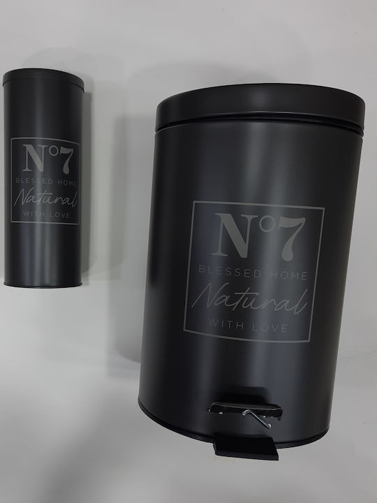 Sidirela Metallisch Set aus Toilettenbürste und Mülleimer für das Badezimmer 7Es Gray