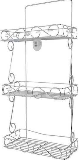 Cyclops An der Wand montiert Badezimmerregal Metallisch mit 3 Regalböden 29x14x60cm Silber