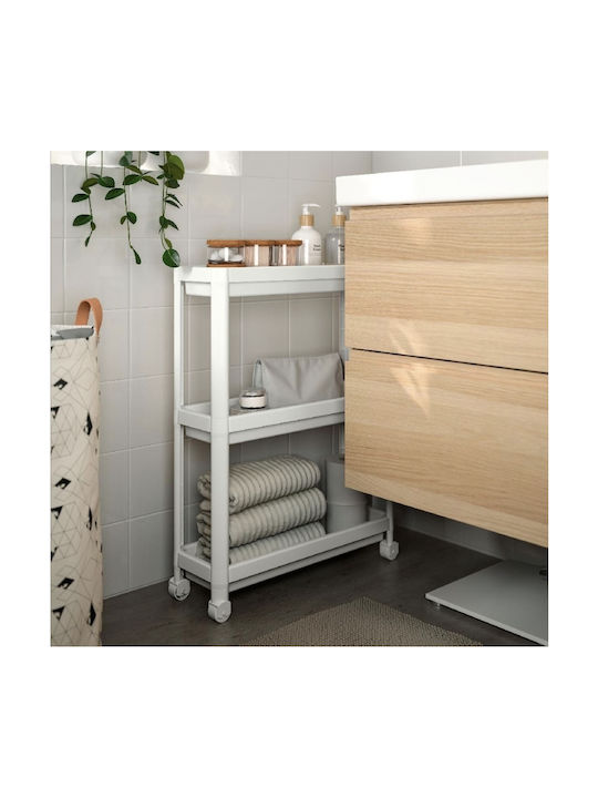 Viosarp VC153 Rafturi de baie Raft Baie Plastic cu 3 Rafturi 54x18x71cm Albă
