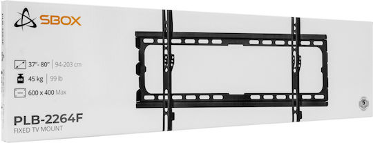 Sbox PLB-2264F-2 Βάση Τηλεόρασης Τοίχου έως 45kg Μαύρο
