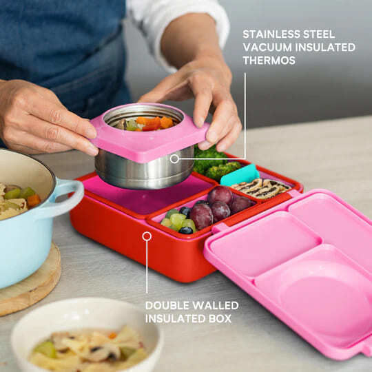 Omie Plastic Kids' Food Container 1.35lt Pink