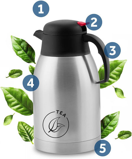 Berdsen Τσαγιέρα Ανοξείδωτη Γκρι 2000ml