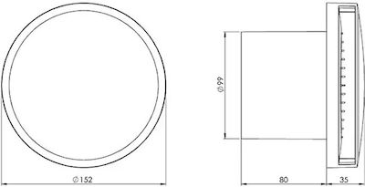 Europlast Επιτοίχιος Εξαεριστήρας Μπάνιου 100mm Χρυσός