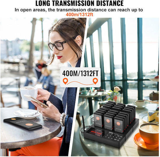 Wireless Ready Order Notification System for Restaurants 998 Channels 24 Devices Vevor Dcpqcqdrcpfxr4k62v2