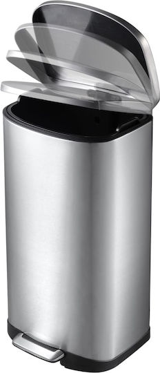 Eko Della Step Waste Bin Waste made of Stainless Steel with Pedal Silver Matt 50lt 1pcs