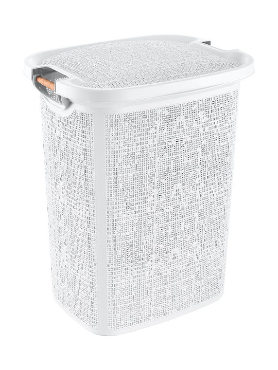 Viosarp Laundry Basket Plastic with Cap White