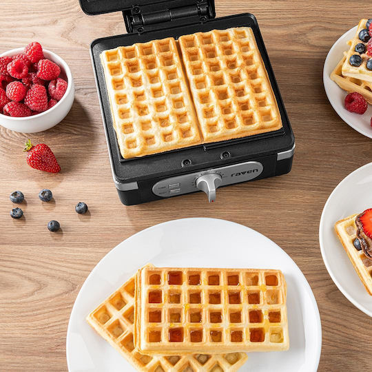 Raven Waffeleisen Für Rechteckige Waffeln 2 Leistung 1400W