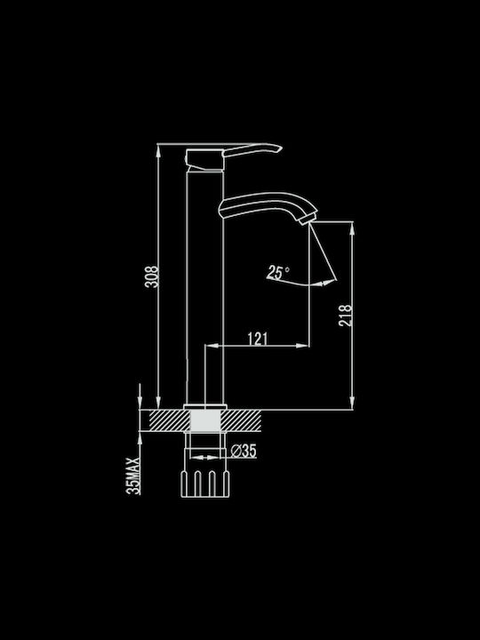 Karag Machhito Mixing Tall Sink Faucet Silver
