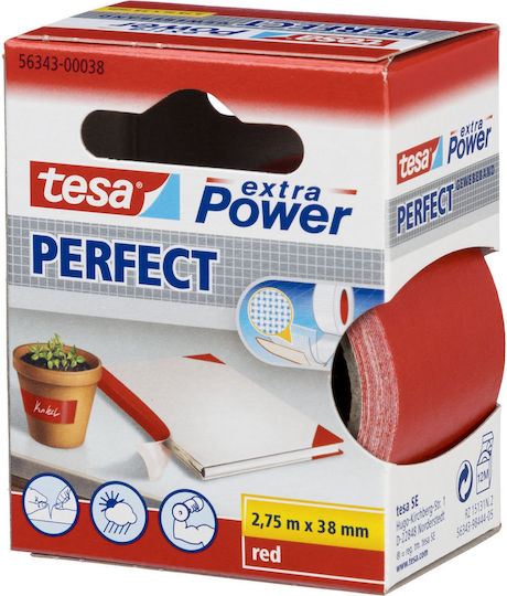 Tesa Tesa Extra Power Perfect Gewebeband 2,75m 38mm Rot