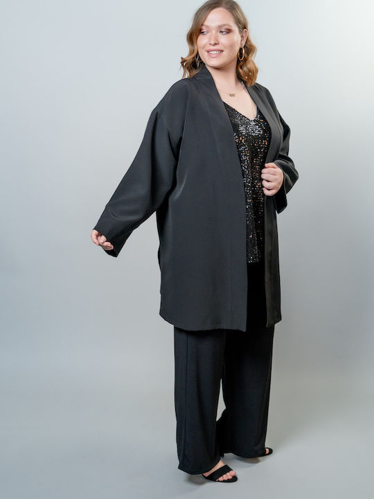 Maniags Long Women's Kimono Black