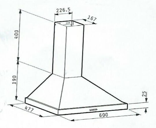 Maidtec Απορροφητήρας Καμινάδα 60cm Inox
