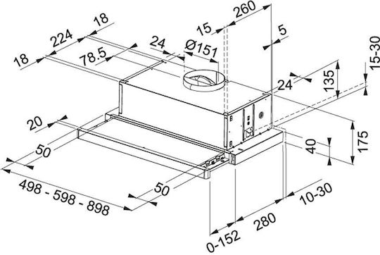 Franke Flex Eco 6032 Συρόμενος Απορροφητήρας 60cm Μαύρος