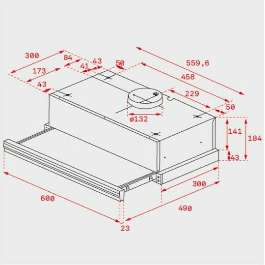 CNL 6400.2 IX Συρόμενος Απορροφητήρας 60cm Inox