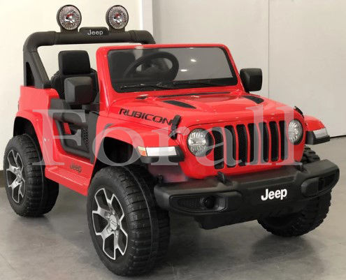 Wrangler Rubicon Două Locuri Cu Telecomandă Licențiat 12 Volți Roșu