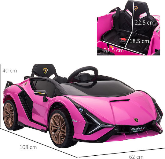 Lamborghini Μονοθέσιο με Τηλεκοντρόλ Licensed 12 Volt Ροζ