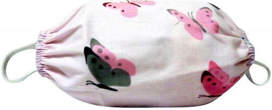 Gim Butterfly Protective Mask Fabric Kids White 300-00090 1pcs