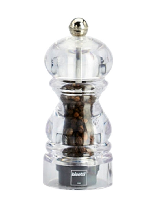 Bisetti Milano Manual Plastic Pepper Mill 12cm Transparent
