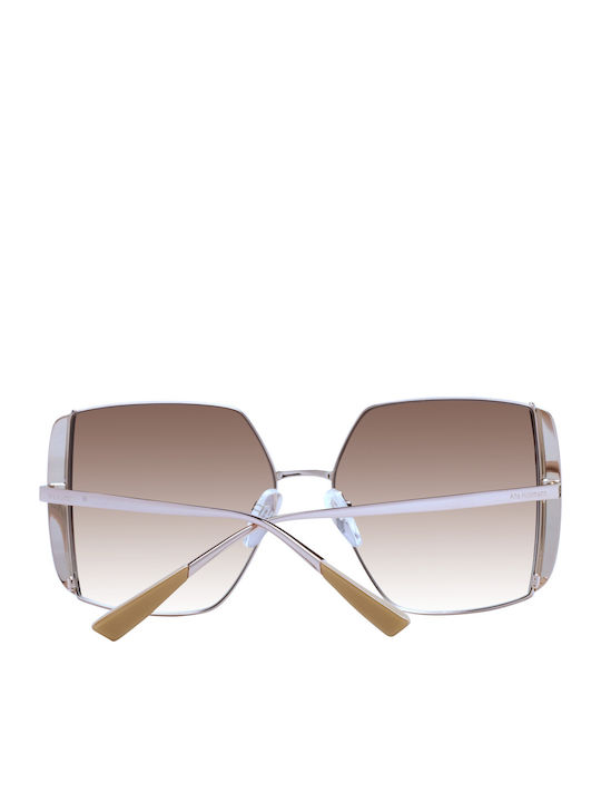 Damen Sonnenbrille mit Rose Gold Metall Gestell und Braun Verlaufsfarbe Linse