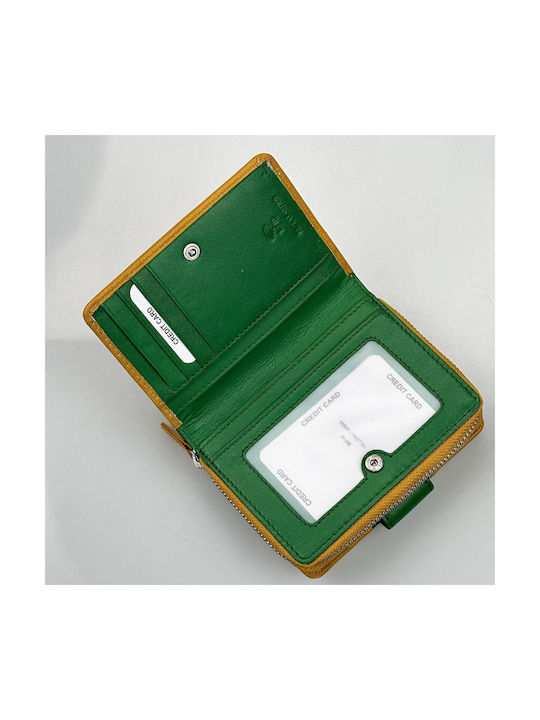 Μικρό Δερμάτινο Γυναικείο Πορτοφόλι με RFID Κίτρινο