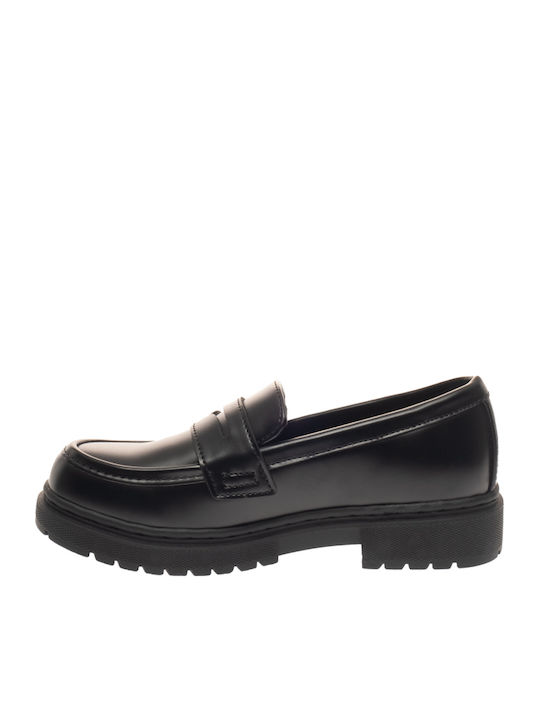 Girls PU Leather Moccasins Black