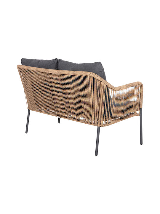 Baffin Zweisitziges Sofa Außenbereich Rattan mit Kissen 129x70x77cm