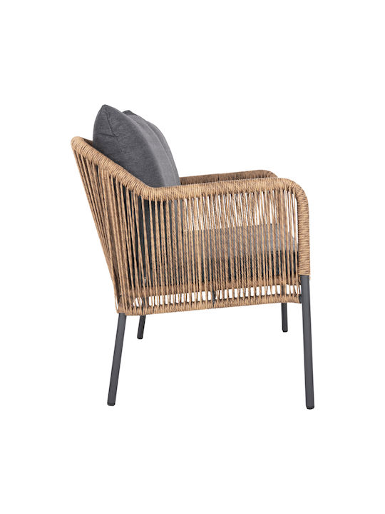 Baffin Zweisitziges Sofa Außenbereich Rattan mit Kissen 129x70x77cm