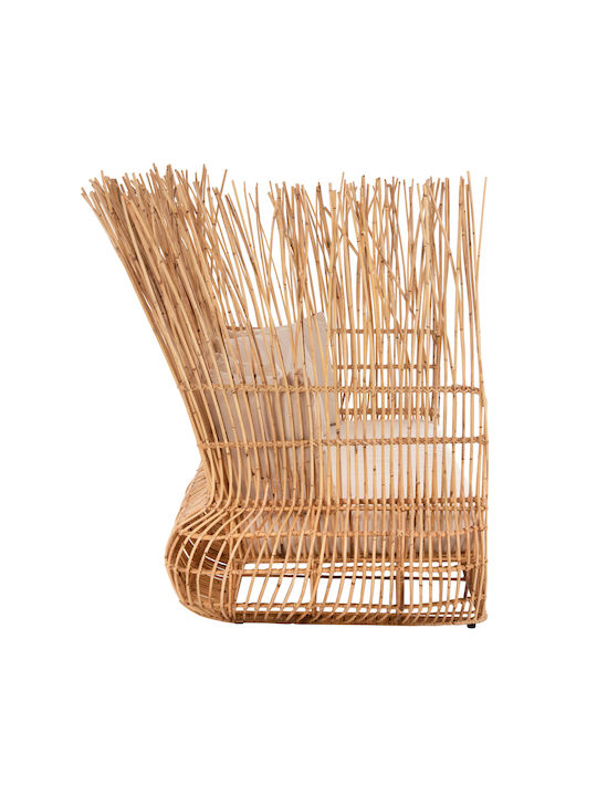Διθέσιος Καναπές Εξωτερικού Χώρου Rattan με Μαξιλάρια 200x120x142cm