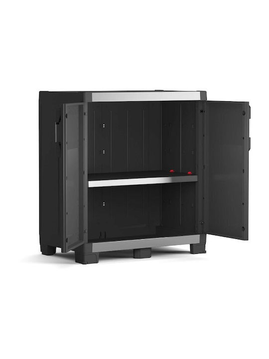 Двукрилен гардероб Garage Пластмаса с 1 рафт Black / Grey 89x54x99бр