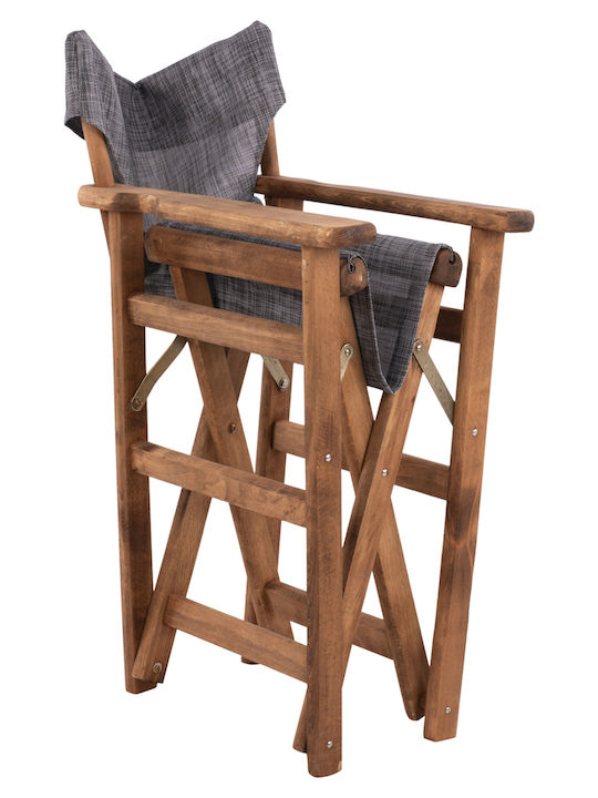 Καρέκλα Σκηνοθέτη Ξύλινη Λήμνος Γκρί 57x54x88.5εκ.