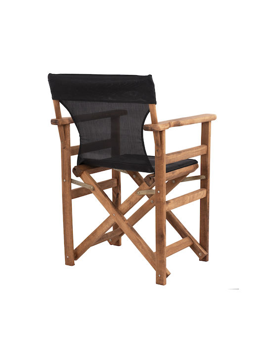 Director's Chair Wooden Limnos Black Velvet-Black Metal 57x54x88.5cm