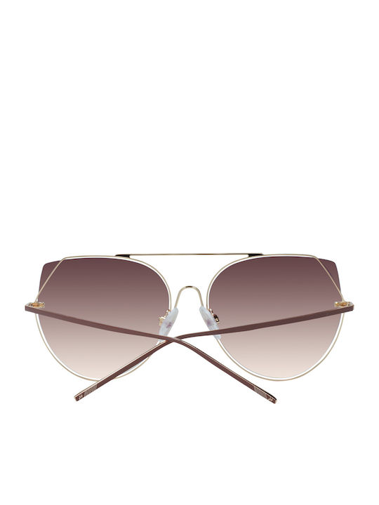 Ana Hickmann Women's Sunglasses with Gold Metal Frame and Brown Gradient Lens HI3068 04A