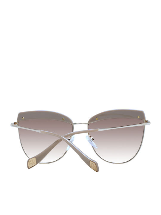 Ana Hickmann Women's Sunglasses with Silver Metal Frame and Brown Gradient Lens AH3190 02S