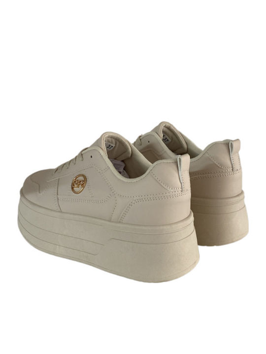 Γυναικεία Flatforms Sneakers Μπεζ