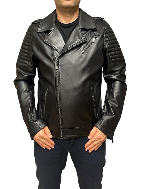 MARKOS LEATHER Men's Leather Jacket BLACK