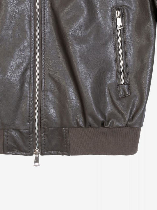 Leather Jacket Olive Green
